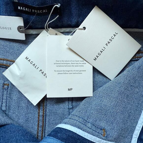 Magali Pascal Birkin High-Waisted Braided Denim Shorts – Blue L / 10 - Picture 9 of 12